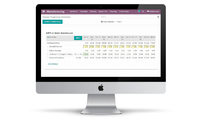 Master Production Schedule User Interface