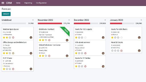 Odoo CRM gantt chart