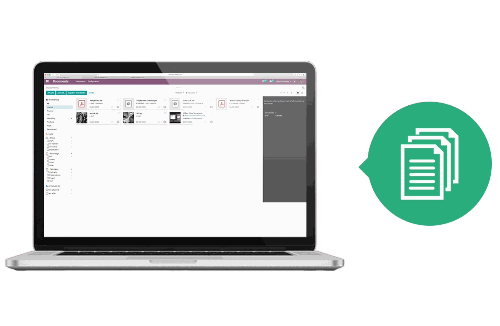 Odoo Documents User Interface
